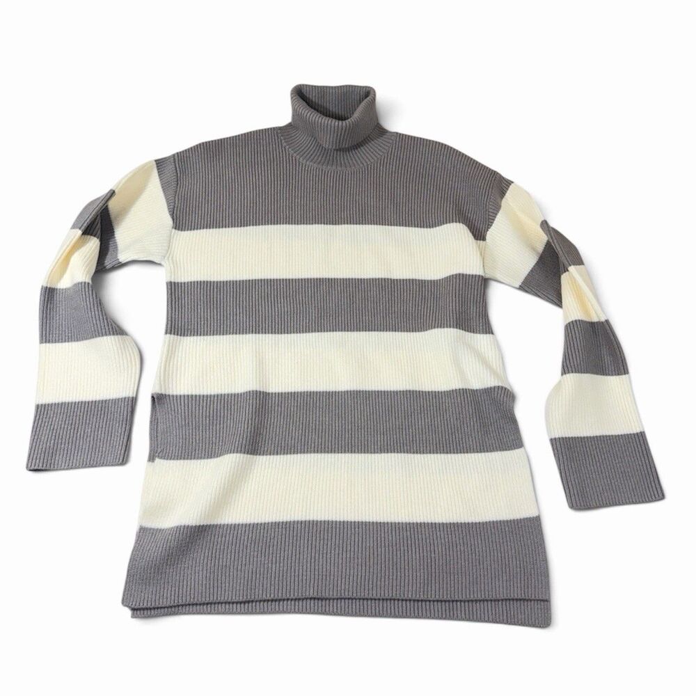 The Drop Rib Knit Turtleneck Long Sleeve Sweater Dress Women's Medium NWT